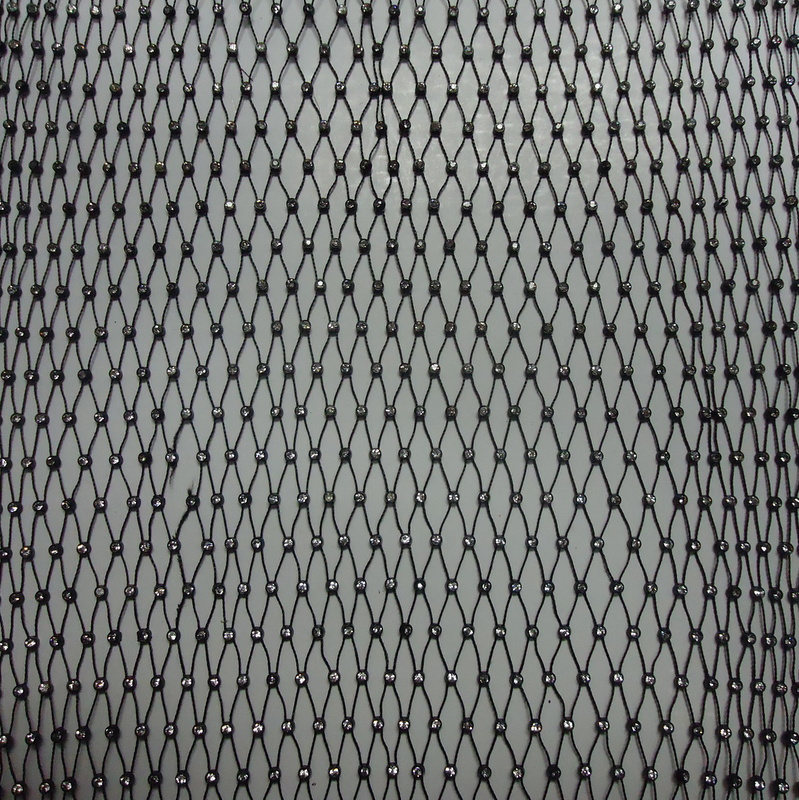 RHINESTONE MESH VEILING BLACK-CRYSTAL